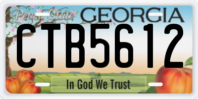 GA license plate CTB5612