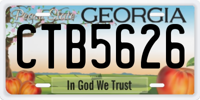 GA license plate CTB5626