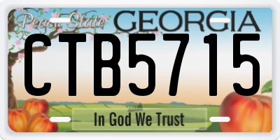 GA license plate CTB5715