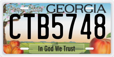 GA license plate CTB5748