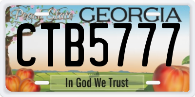 GA license plate CTB5777