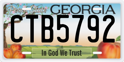 GA license plate CTB5792