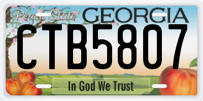 GA license plate CTB5807