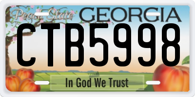 GA license plate CTB5998