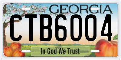 GA license plate CTB6004