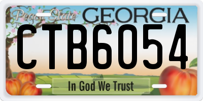 GA license plate CTB6054