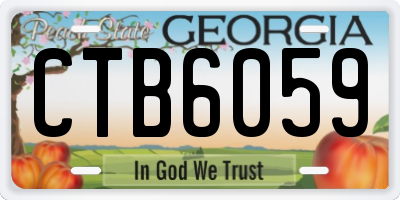 GA license plate CTB6059