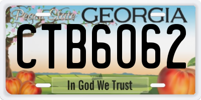 GA license plate CTB6062
