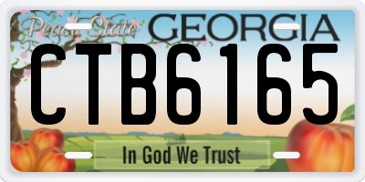 GA license plate CTB6165