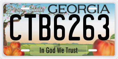 GA license plate CTB6263
