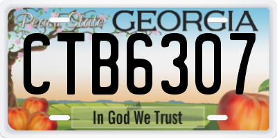 GA license plate CTB6307