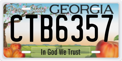 GA license plate CTB6357