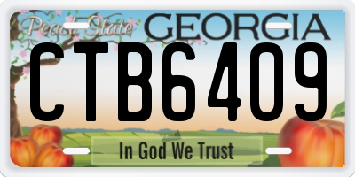 GA license plate CTB6409