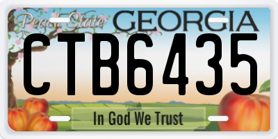 GA license plate CTB6435