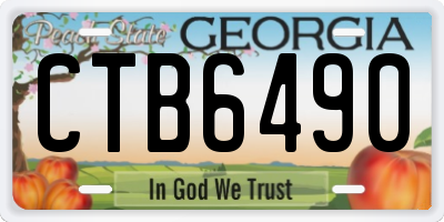 GA license plate CTB6490