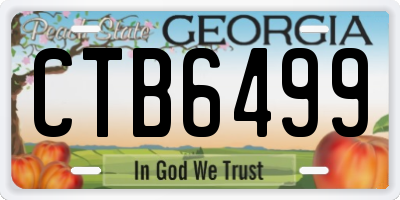 GA license plate CTB6499
