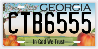 GA license plate CTB6555