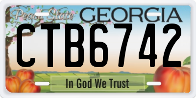 GA license plate CTB6742