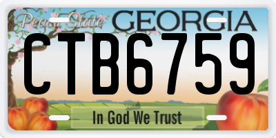 GA license plate CTB6759