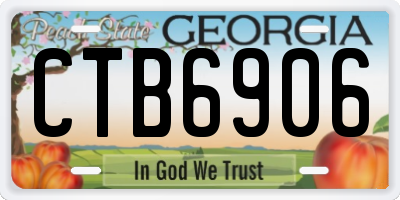 GA license plate CTB6906