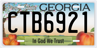 GA license plate CTB6921