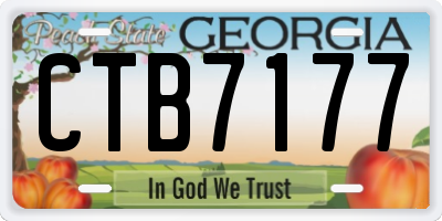 GA license plate CTB7177