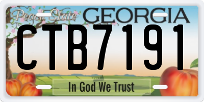 GA license plate CTB7191