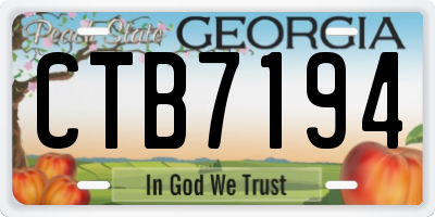 GA license plate CTB7194
