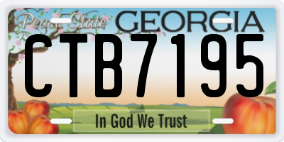 GA license plate CTB7195