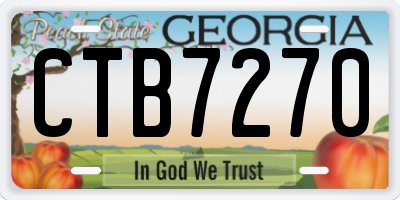 GA license plate CTB7270