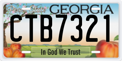GA license plate CTB7321