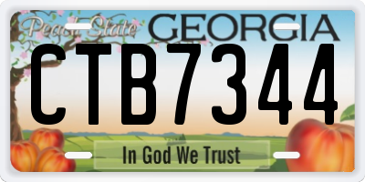 GA license plate CTB7344