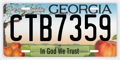 GA license plate CTB7359