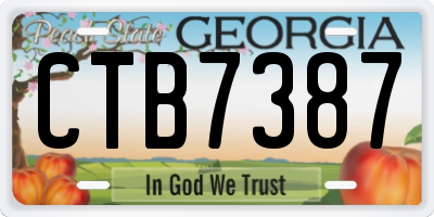 GA license plate CTB7387