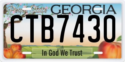 GA license plate CTB7430