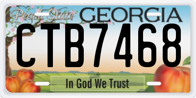 GA license plate CTB7468