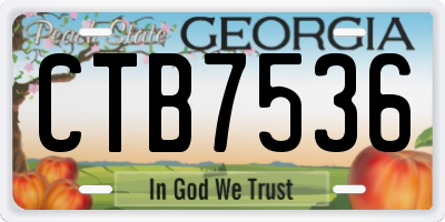 GA license plate CTB7536