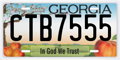 GA license plate CTB7555