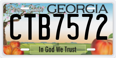 GA license plate CTB7572