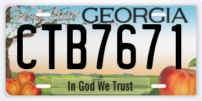 GA license plate CTB7671