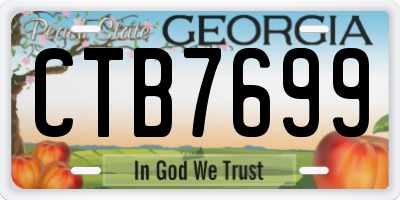 GA license plate CTB7699