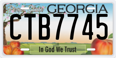 GA license plate CTB7745