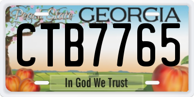 GA license plate CTB7765