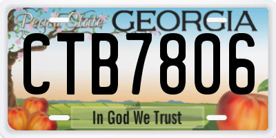 GA license plate CTB7806