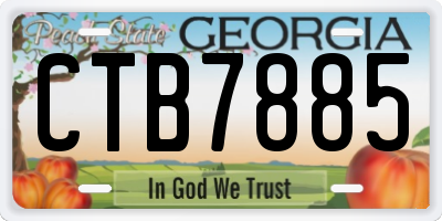 GA license plate CTB7885