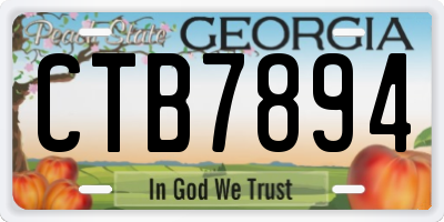 GA license plate CTB7894