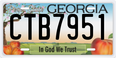 GA license plate CTB7951