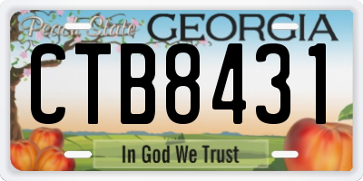 GA license plate CTB8431