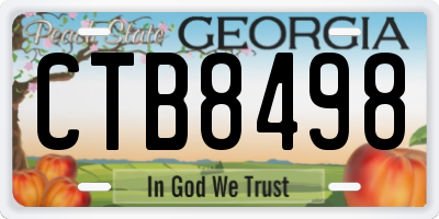 GA license plate CTB8498