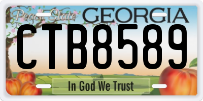 GA license plate CTB8589